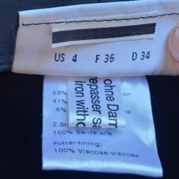 AKRIS PUNTO FRANCA PANTS SLIM ANKLE STRETCH SEAMED CROCHET TUXEDO STRIPE sz 4 - Picture 8 of 8